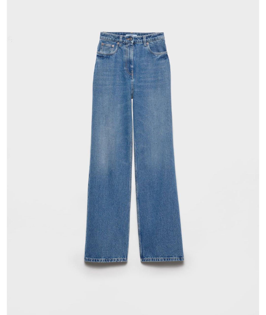 PRADA Голубые хлопковые прямые джинсы, фото 6