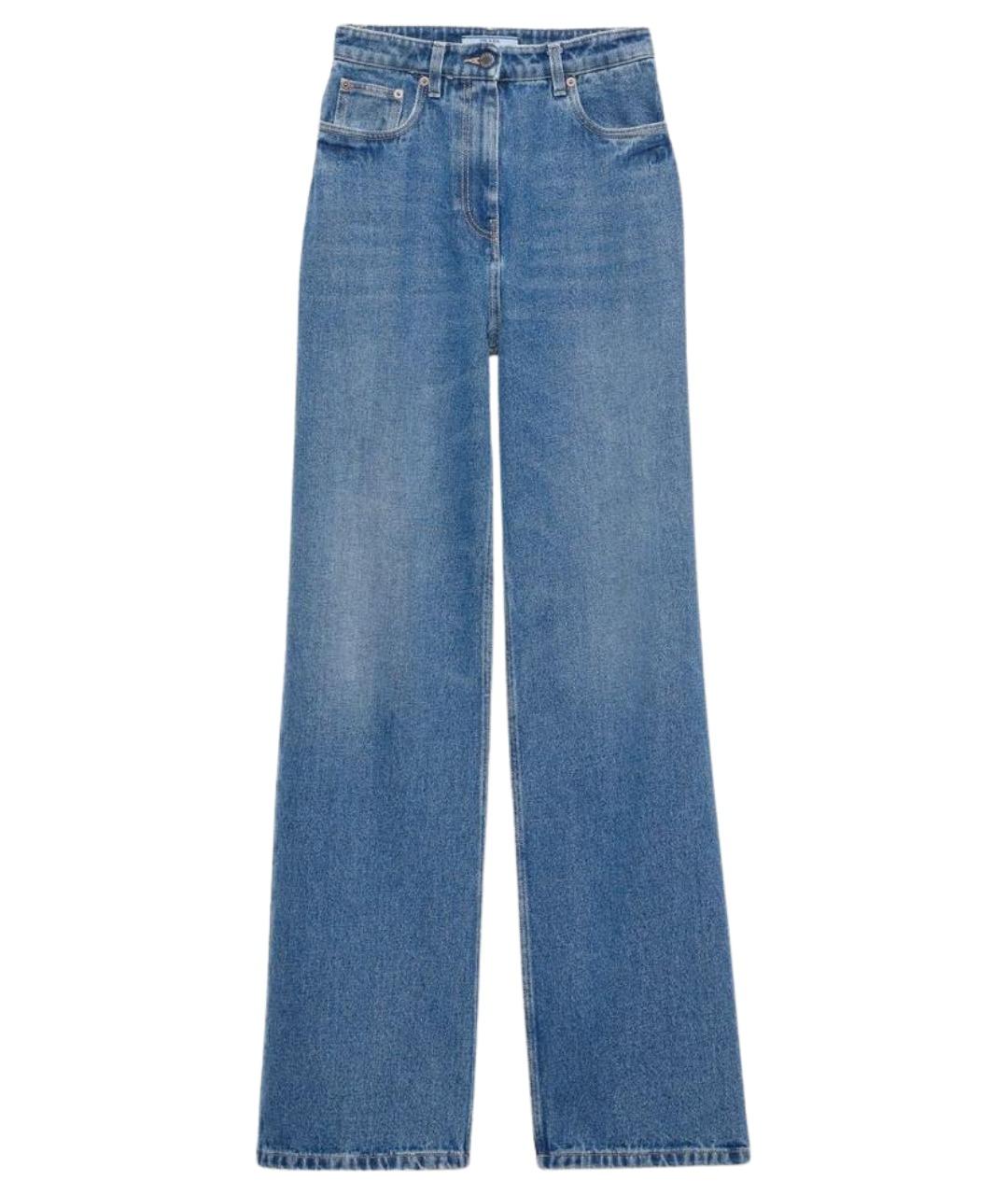 PRADA Голубые хлопковые прямые джинсы, фото 1