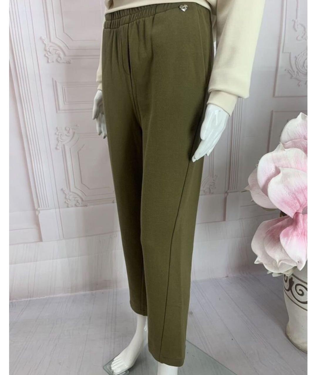 TWIN-SET Хаки хлопковые спортивные брюки и шорты, фото 6