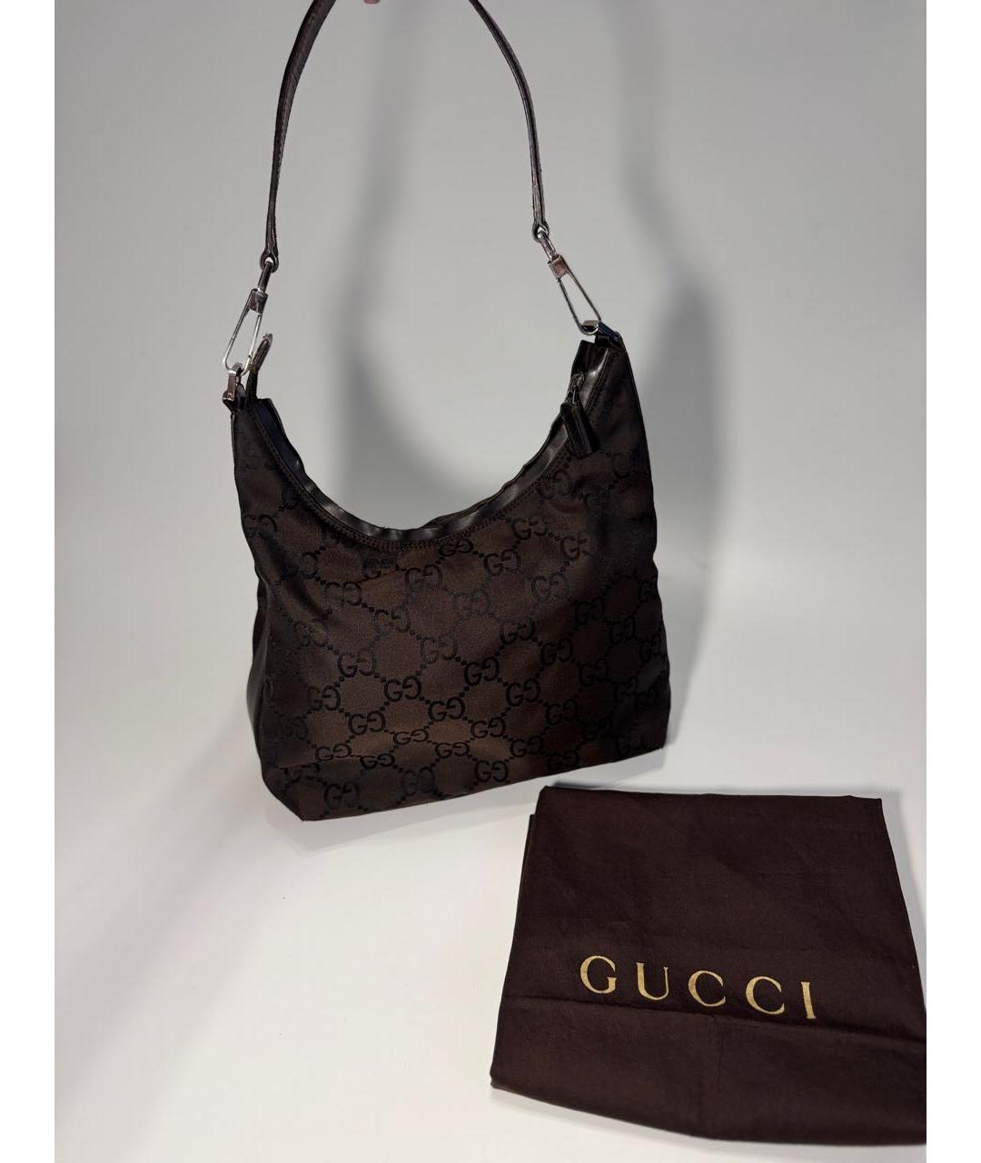 GUCCI Коричневая тканевая сумка через плечо, фото 2