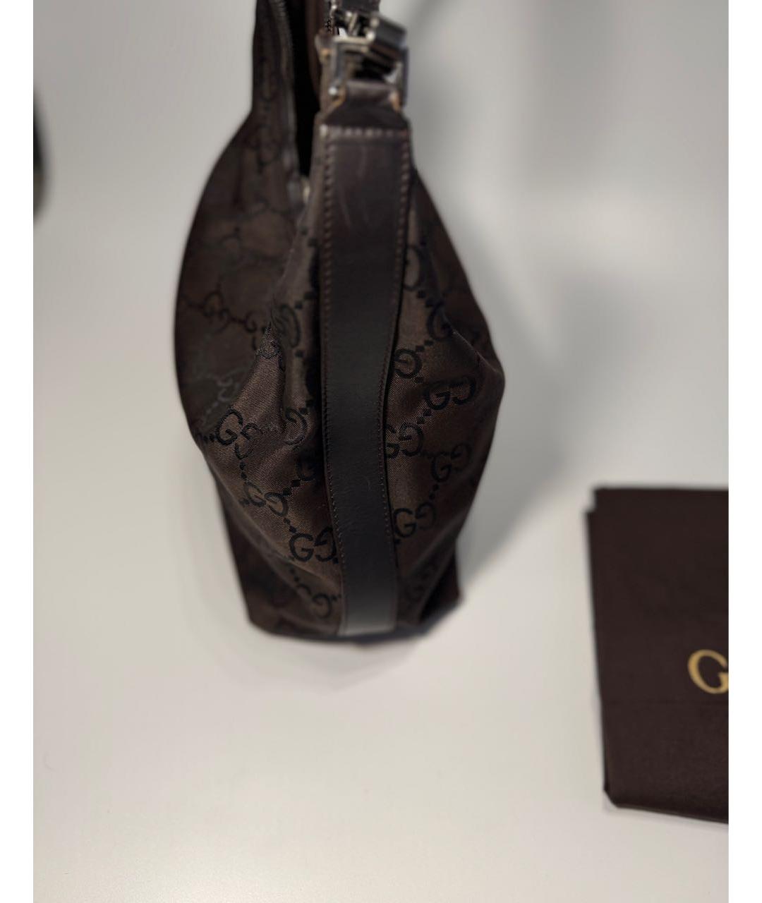 GUCCI Коричневая тканевая сумка через плечо, фото 4