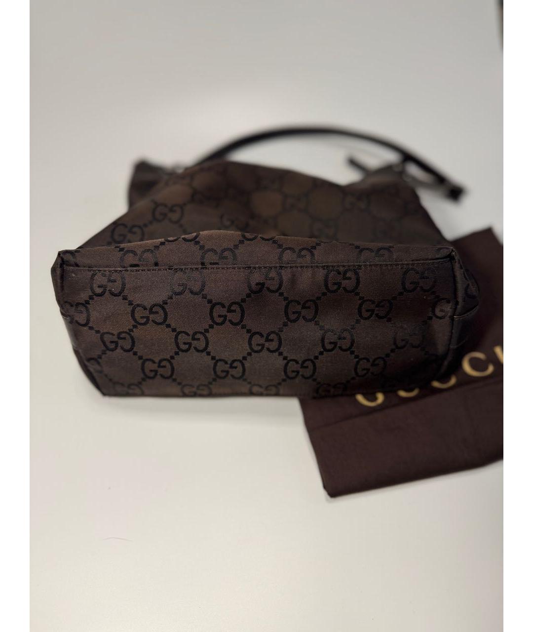 GUCCI Коричневая тканевая сумка через плечо, фото 3