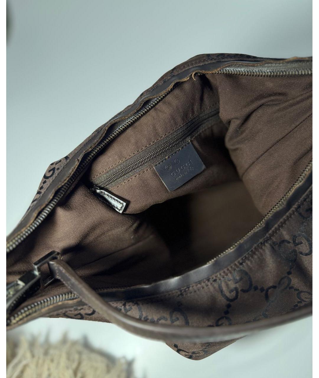 GUCCI Коричневая тканевая сумка через плечо, фото 5