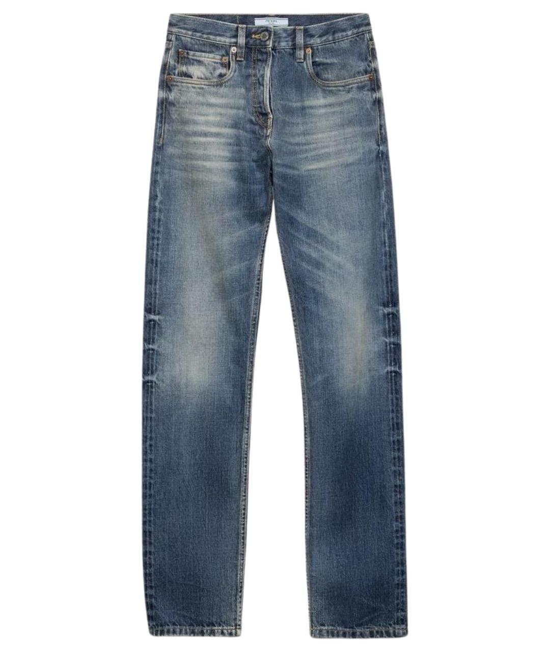 PRADA Синие хлопковые джинсы слим, фото 1