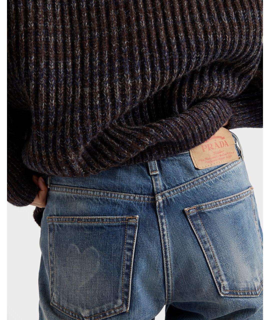 PRADA Синие хлопковые джинсы слим, фото 4