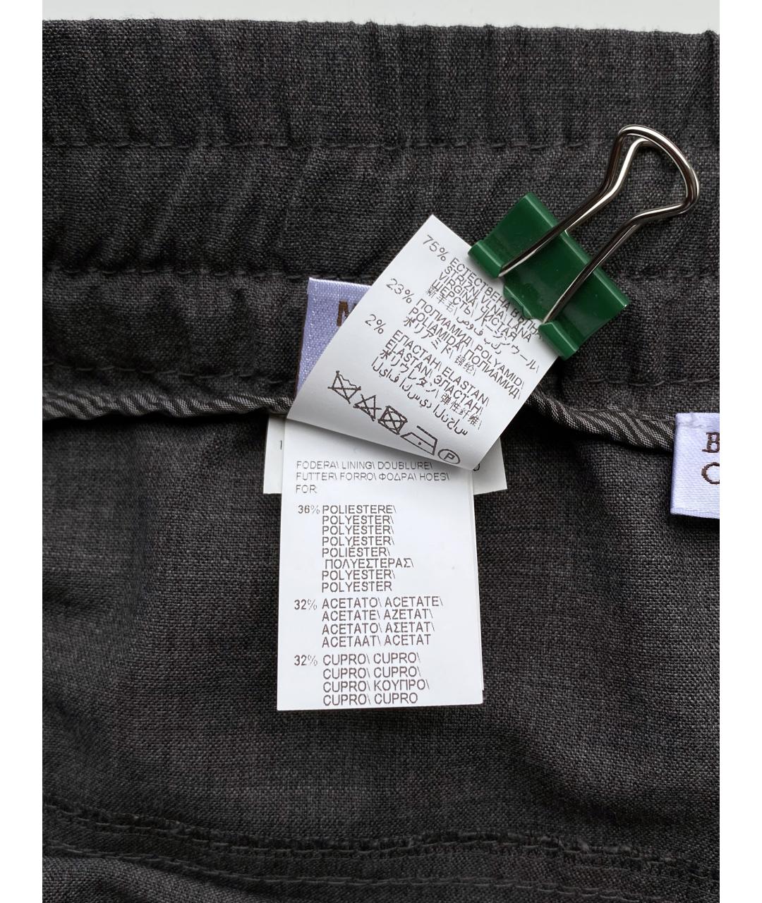 BRUNELLO CUCINELLI Серые шерстяные брюки узкие, фото 9