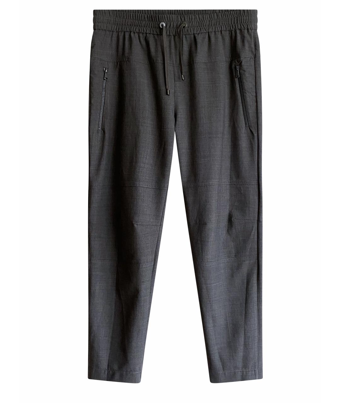 BRUNELLO CUCINELLI Серые шерстяные брюки узкие, фото 1