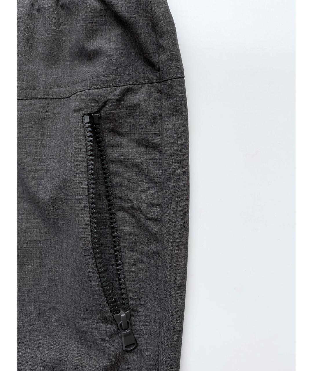 BRUNELLO CUCINELLI Серые шерстяные брюки узкие, фото 5