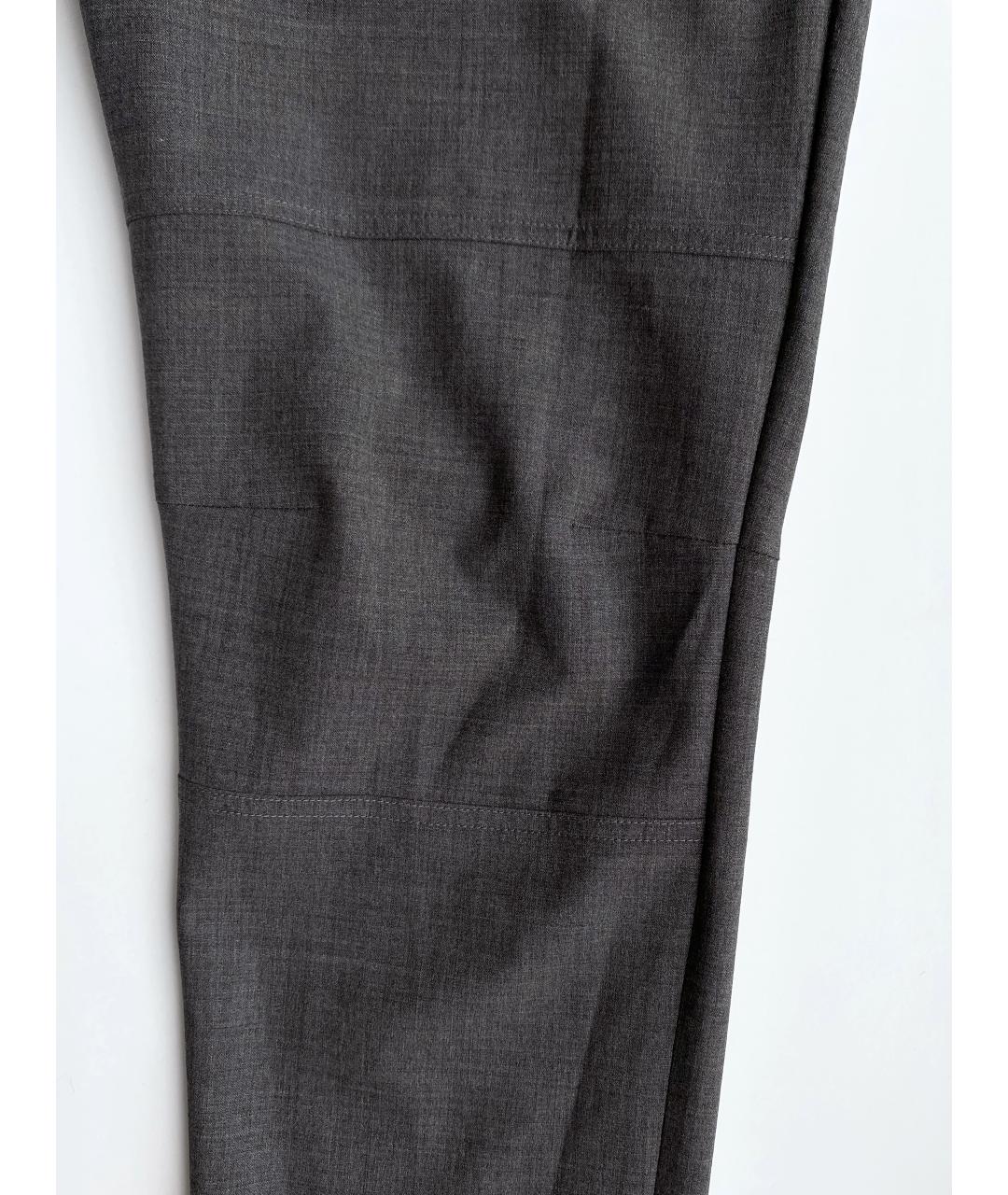 BRUNELLO CUCINELLI Серые шерстяные брюки узкие, фото 6