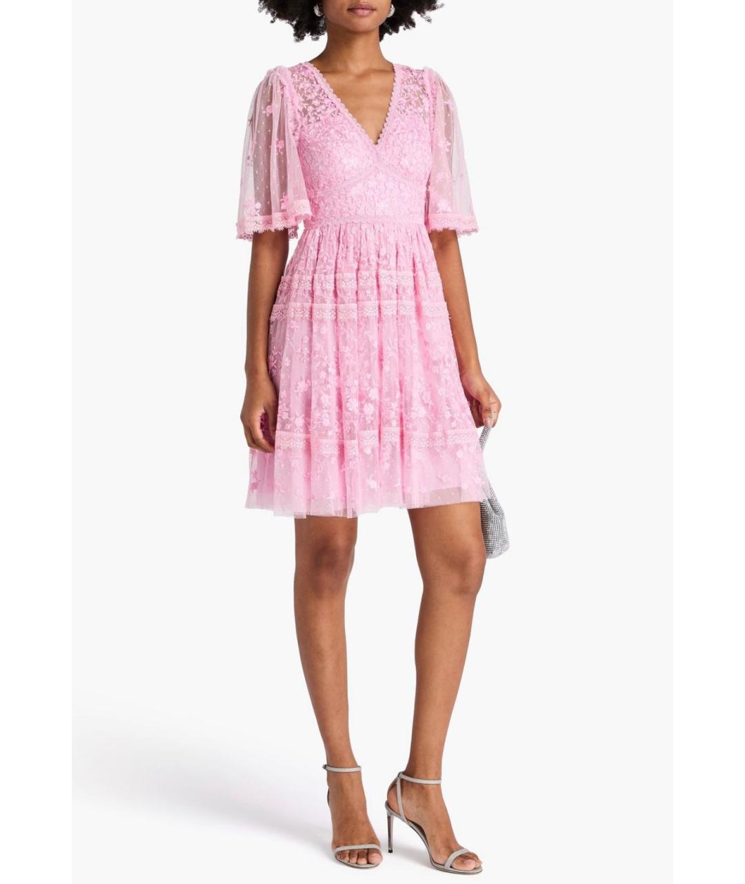 NEEDLE & THREAD Розовое коктейльное платье, фото 2