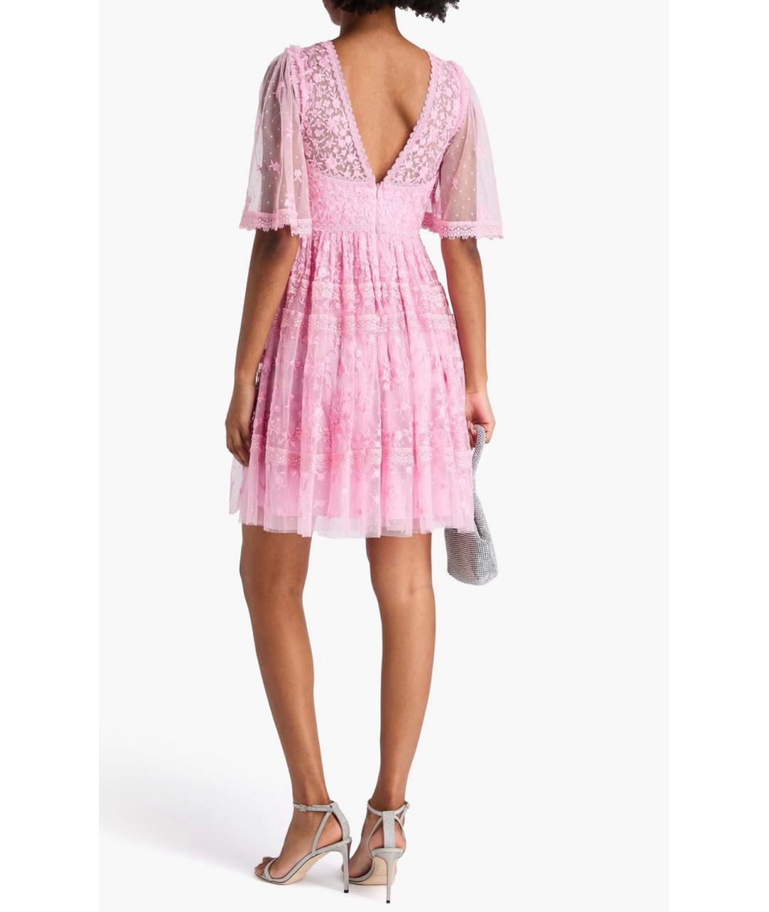 NEEDLE & THREAD Розовое коктейльное платье, фото 3
