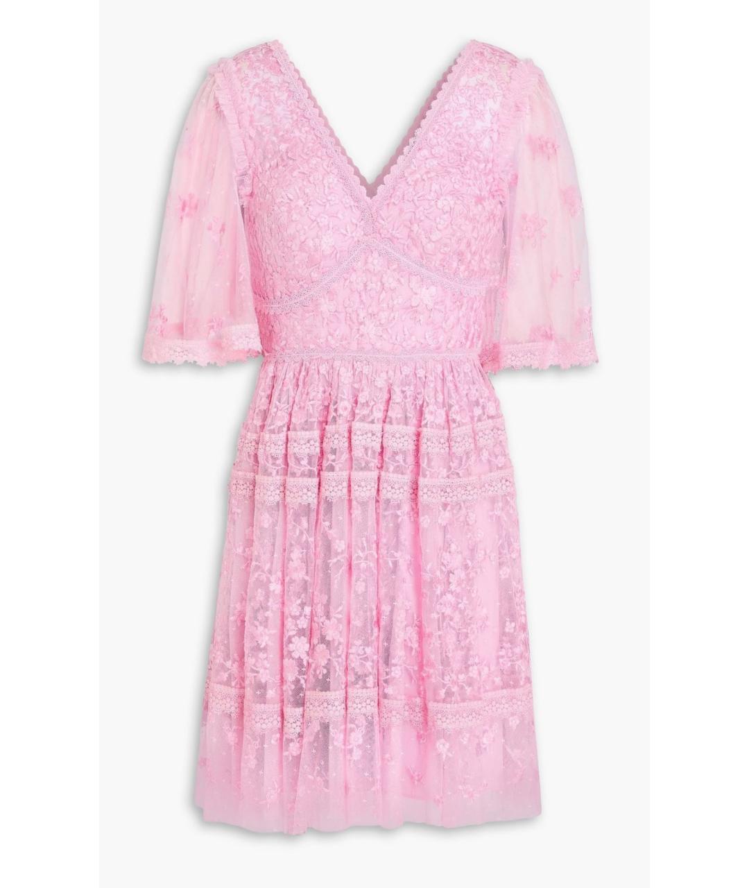 NEEDLE & THREAD Розовое коктейльное платье, фото 4