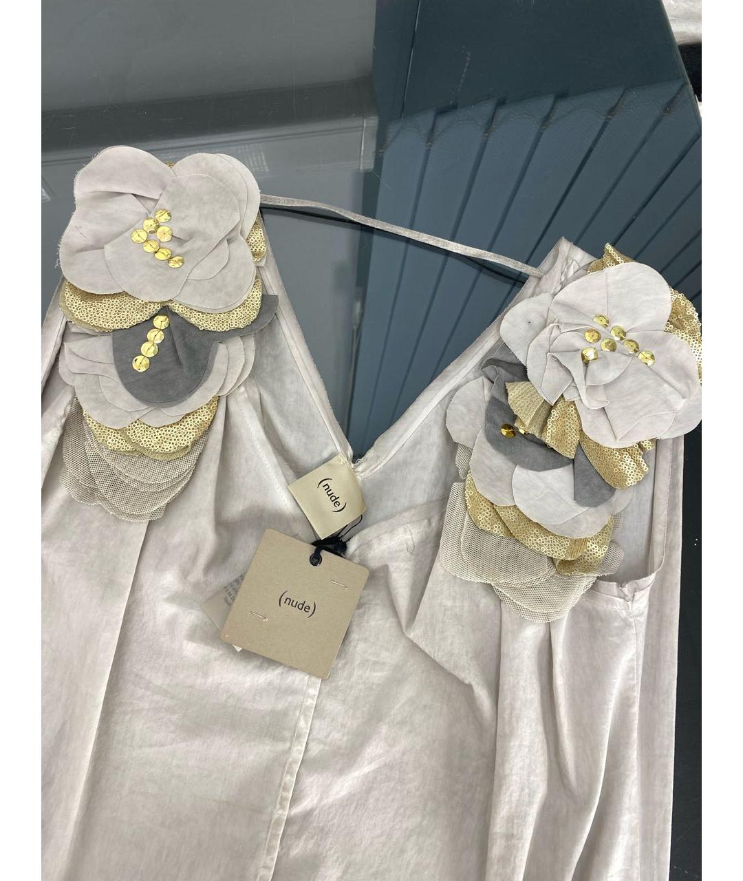 NUDE Серое хлопковое повседневное платье, фото 3