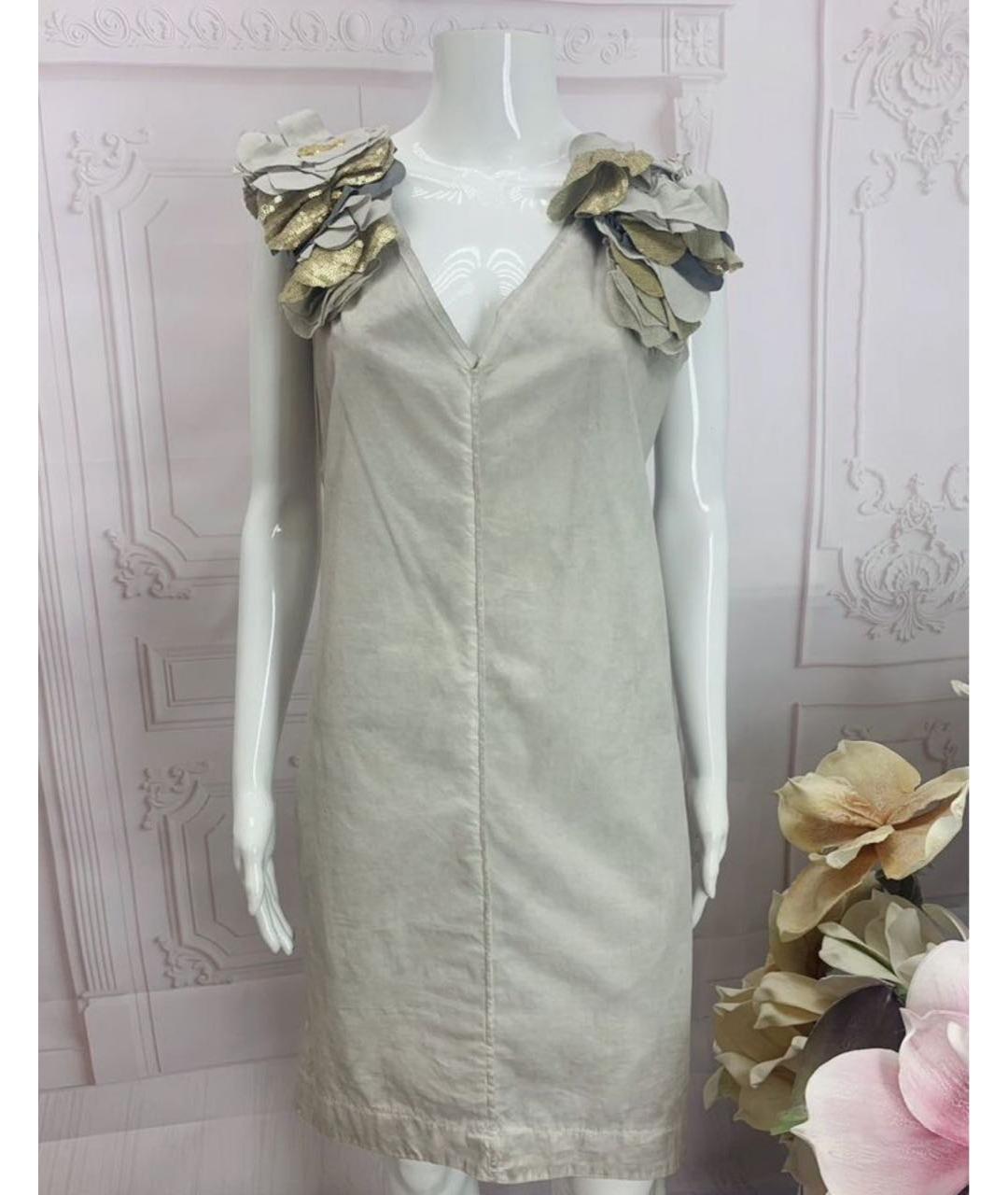 NUDE Серое хлопковое повседневное платье, фото 5