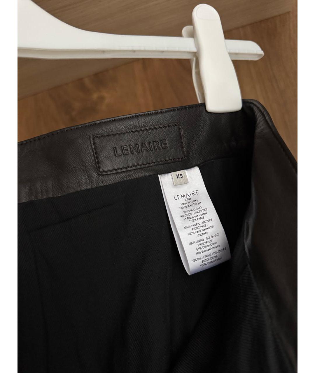 LEMAIRE Коричневые кожаные шорты, фото 3