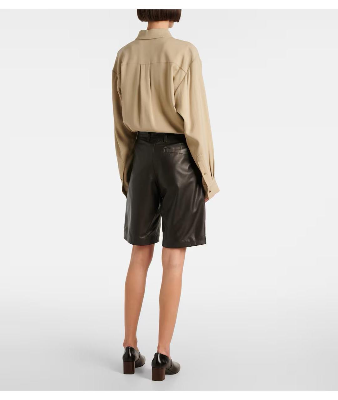 LEMAIRE Коричневые кожаные шорты, фото 5