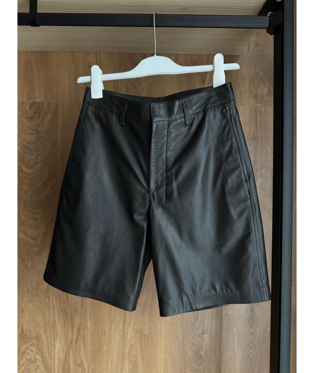 LEMAIRE Коричневые кожаные шорты, фото 6
