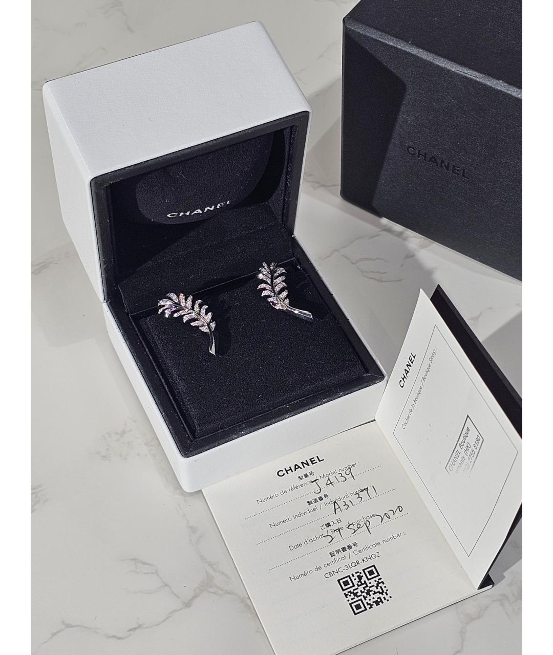 CHANEL Серебряные серьги из белого золота, фото 2