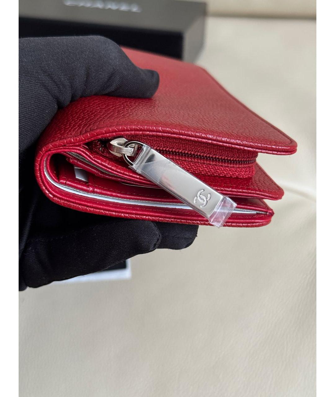 CHANEL Красный кожаный кошелек, фото 7
