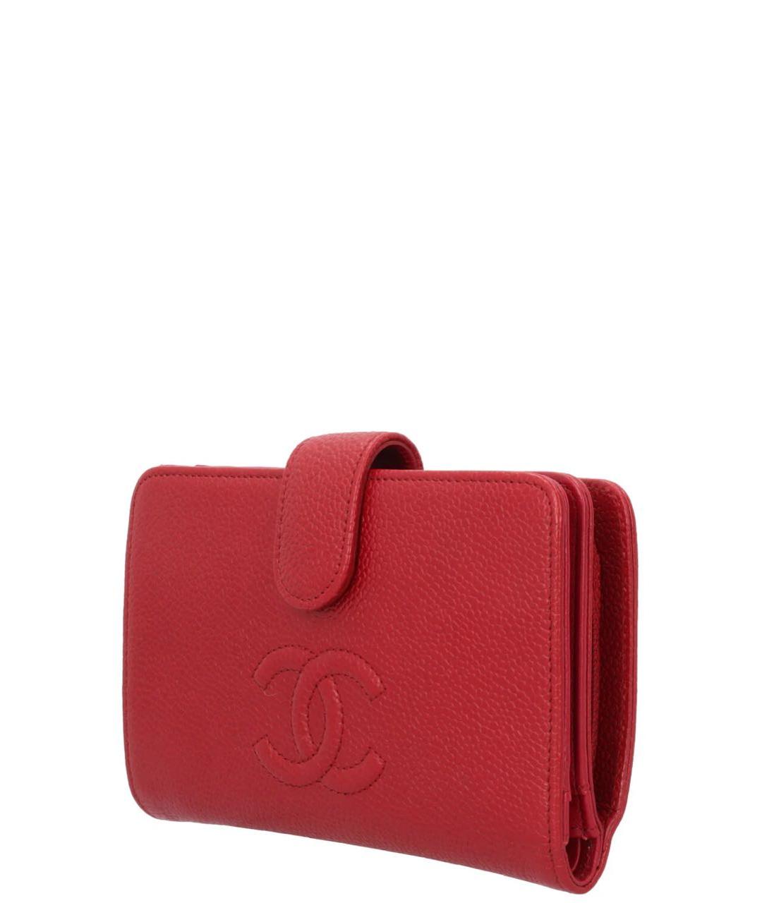 CHANEL Красный кожаный кошелек, фото 1