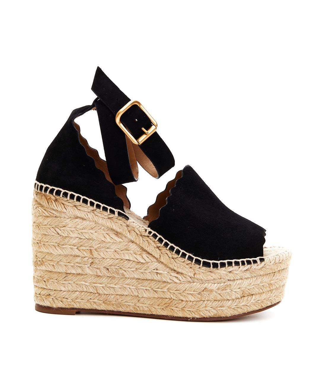 CHLOE Черные замшевые босоножки, фото 1