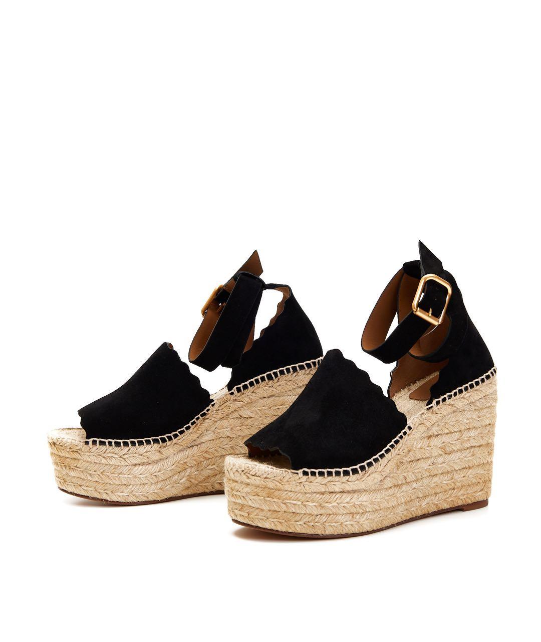 CHLOE Черные замшевые босоножки, фото 4