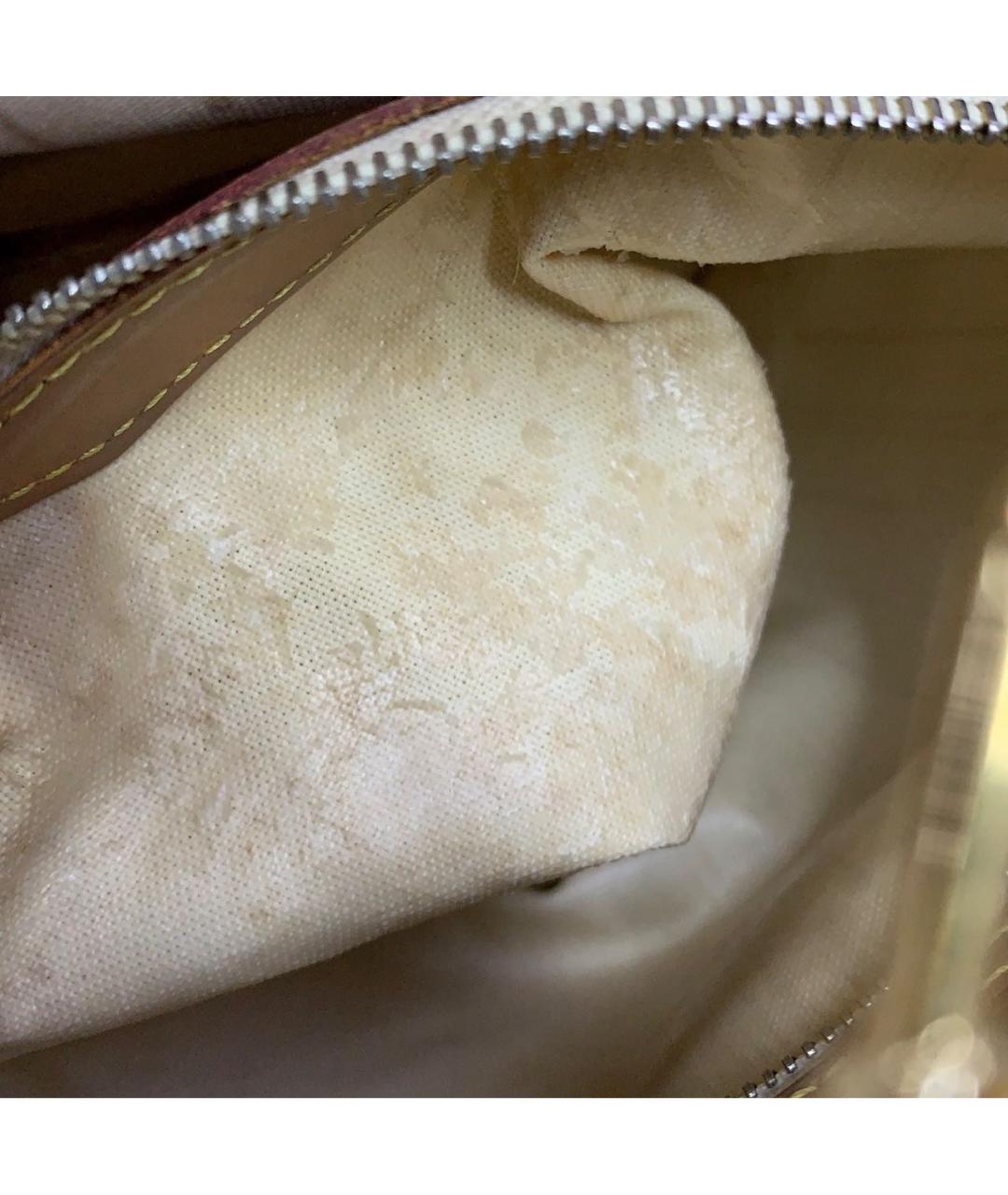 LOUIS VUITTON Бежевая кожаная сумка тоут, фото 7