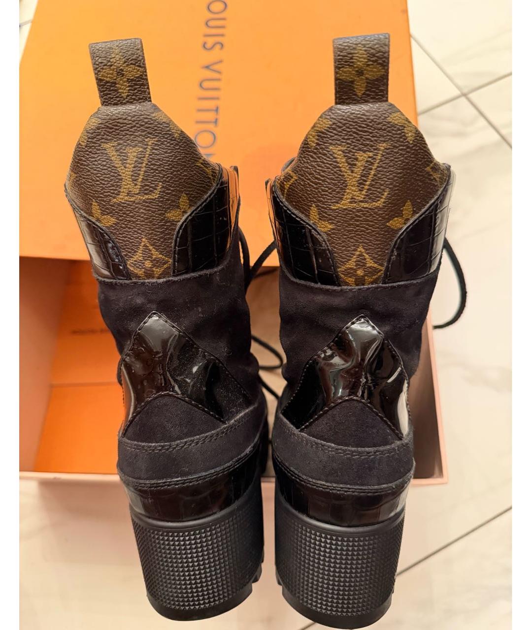LOUIS VUITTON Черные кожаные ботинки, фото 6