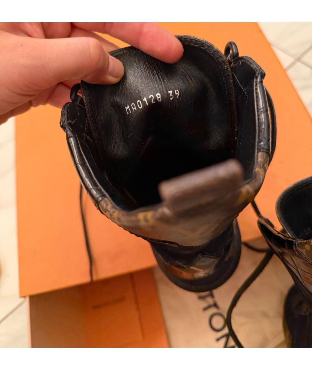 LOUIS VUITTON Черные кожаные ботинки, фото 5