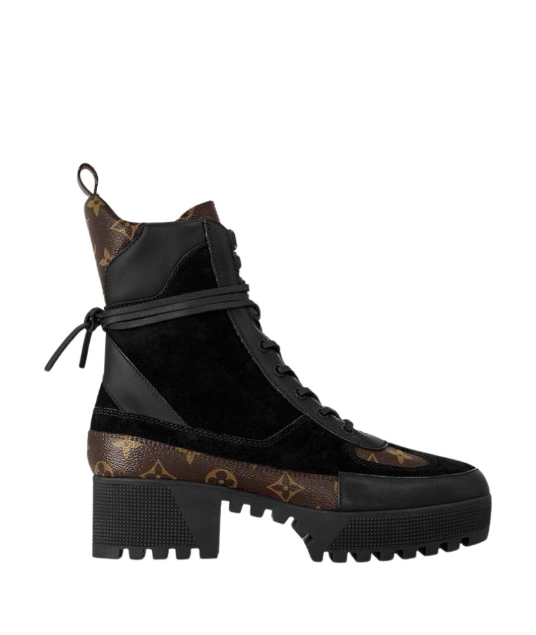 LOUIS VUITTON Черные кожаные ботинки, фото 1