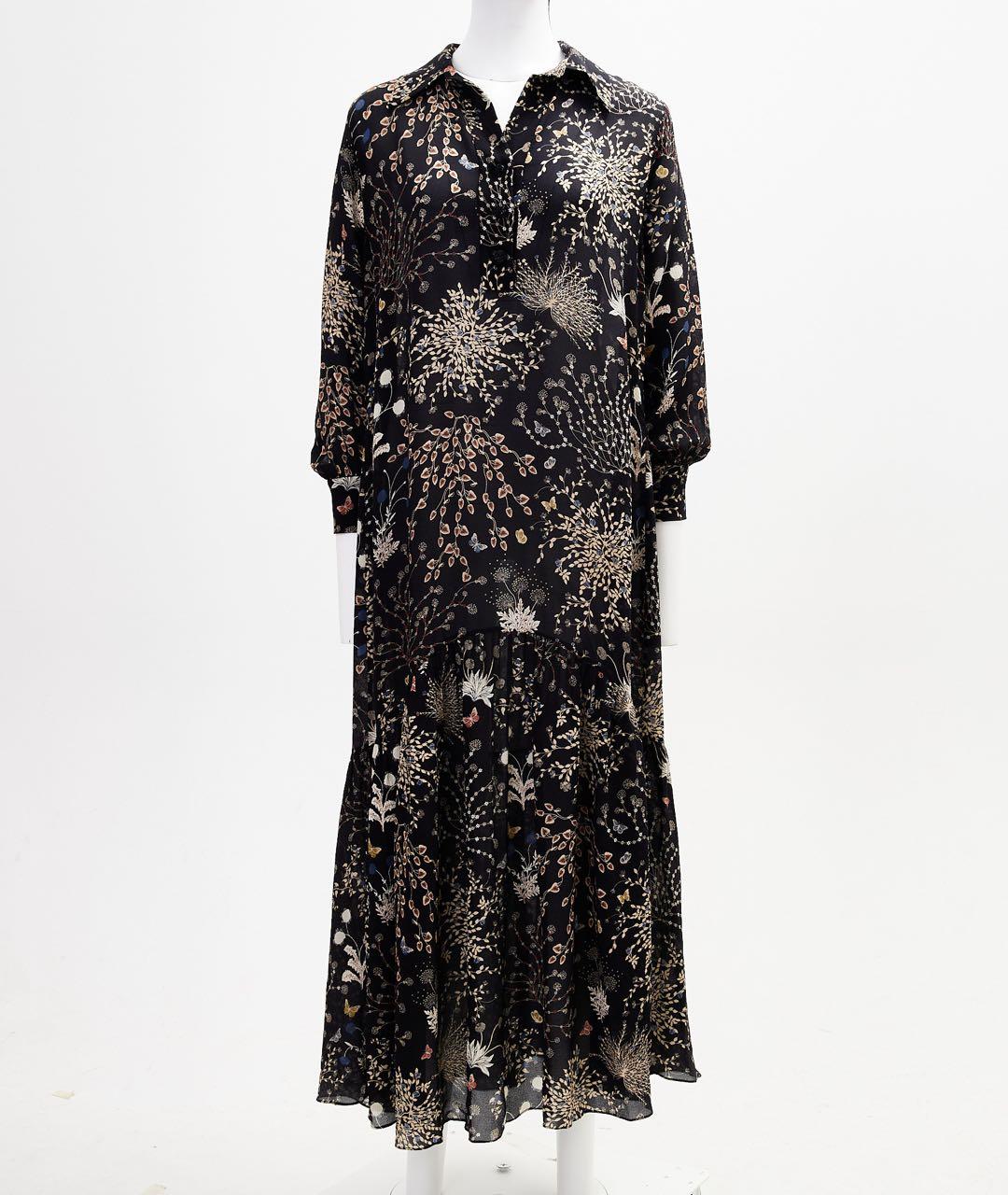 CHLOE Черное шелковое повседневное платье, фото 5