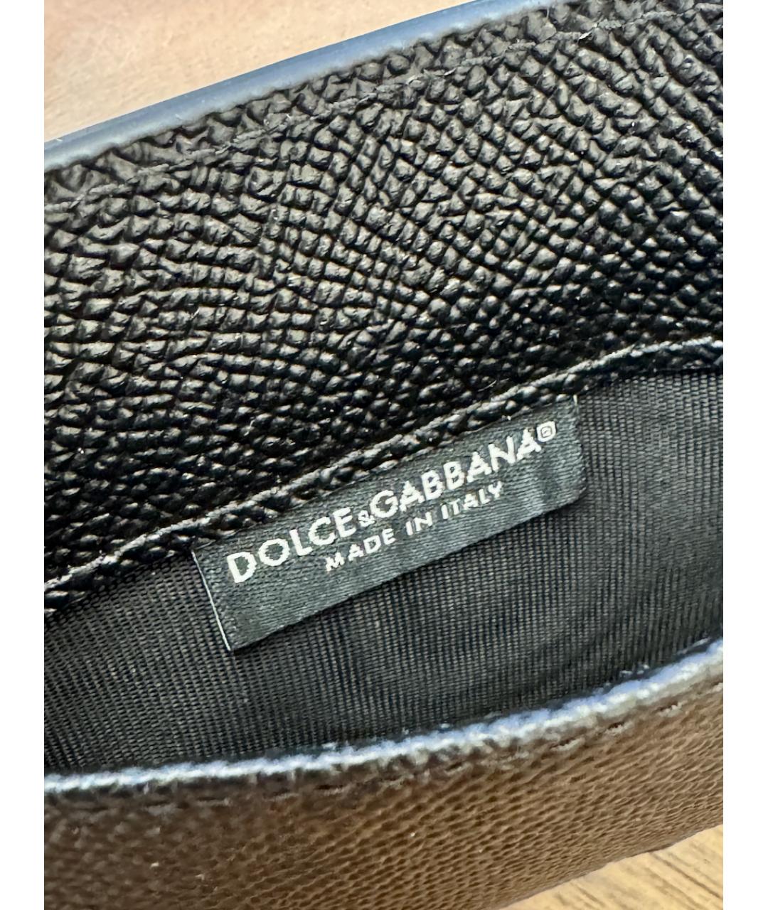 DOLCE&GABBANA Черный кожаный кардхолдер, фото 3