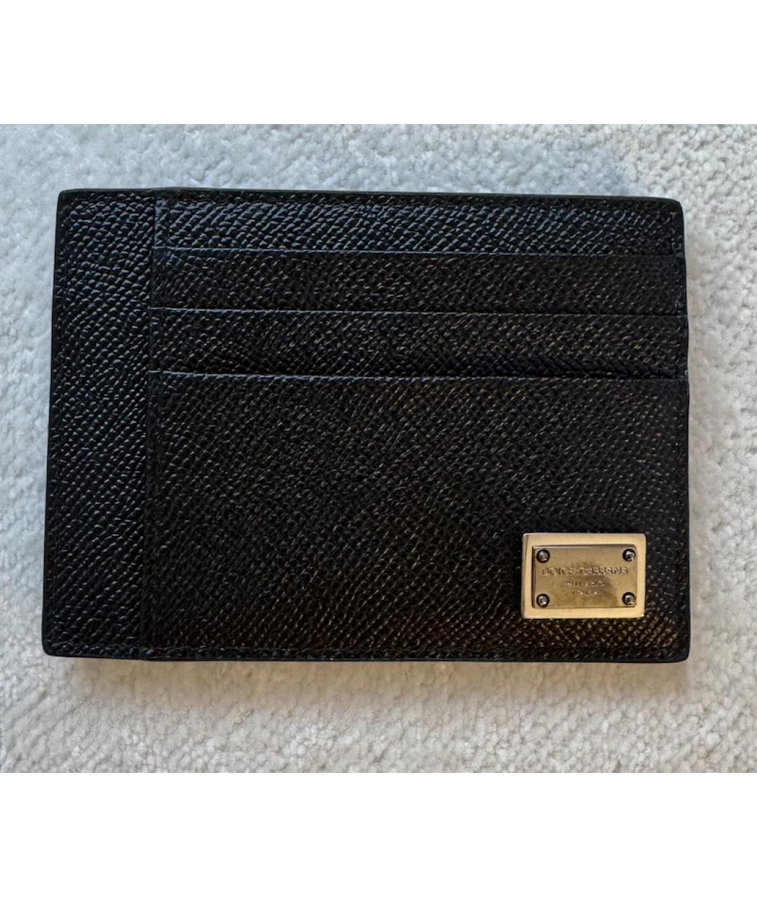 DOLCE&GABBANA Черный кожаный кардхолдер, фото 5