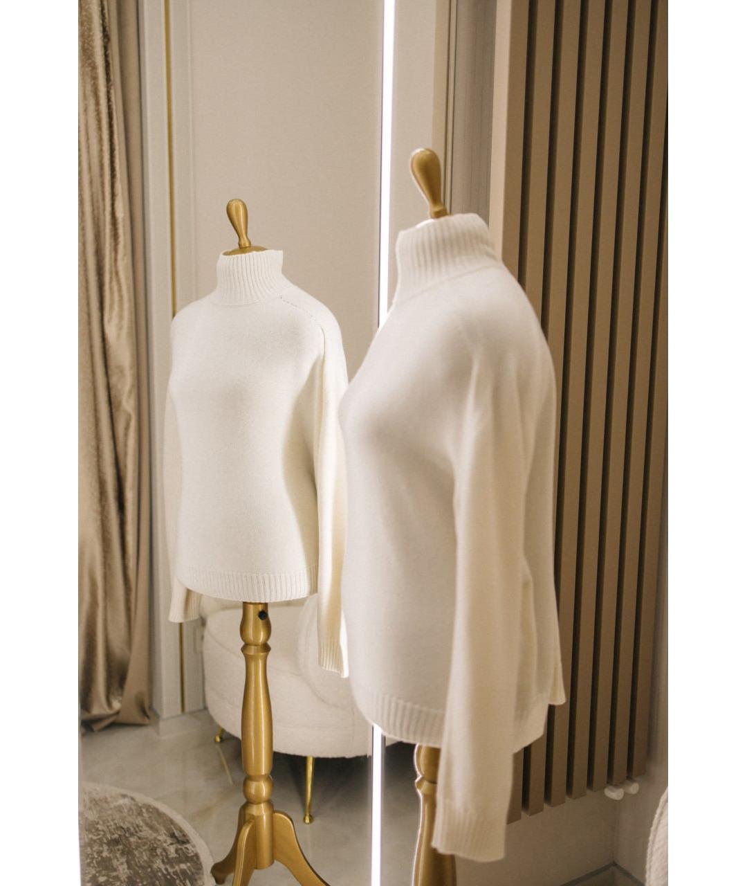 GENTRY PORTOFINO Белый кашемировый джемпер / свитер, фото 3