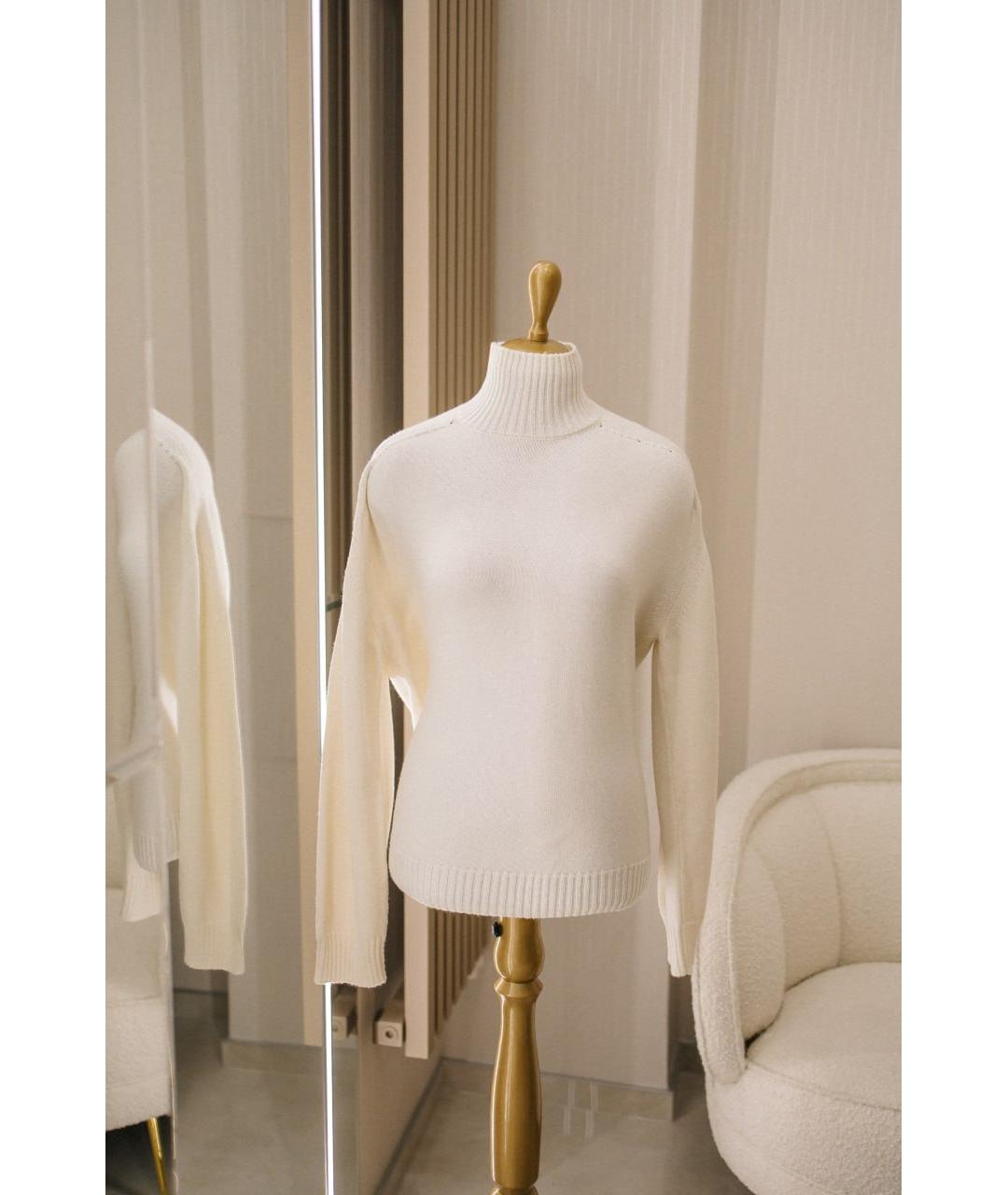 GENTRY PORTOFINO Белый кашемировый джемпер / свитер, фото 5