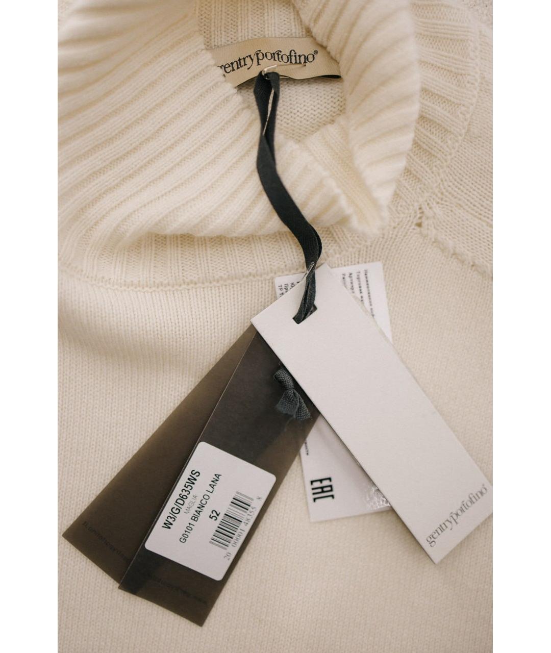 GENTRY PORTOFINO Белый кашемировый джемпер / свитер, фото 4