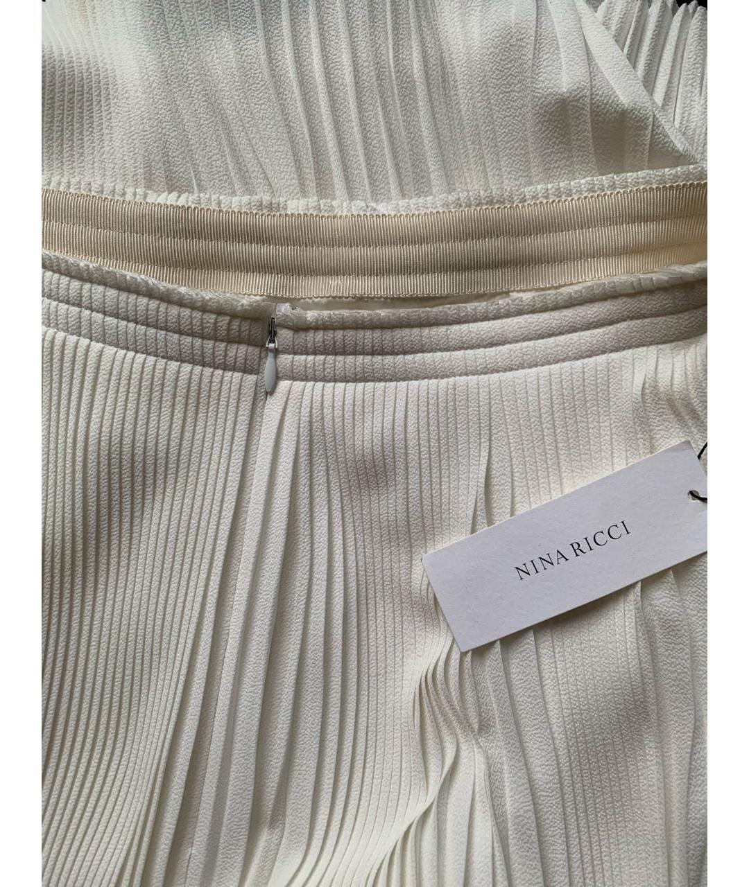 NINA RICCI Белая полиэстеровая юбка миди, фото 6