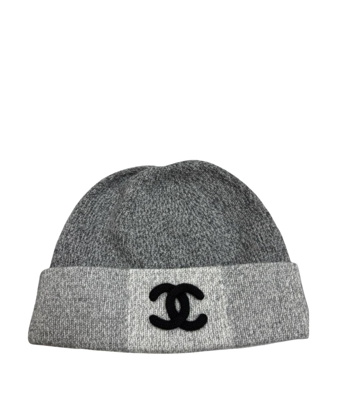 CHANEL Серая кашемировая шапка, фото 1