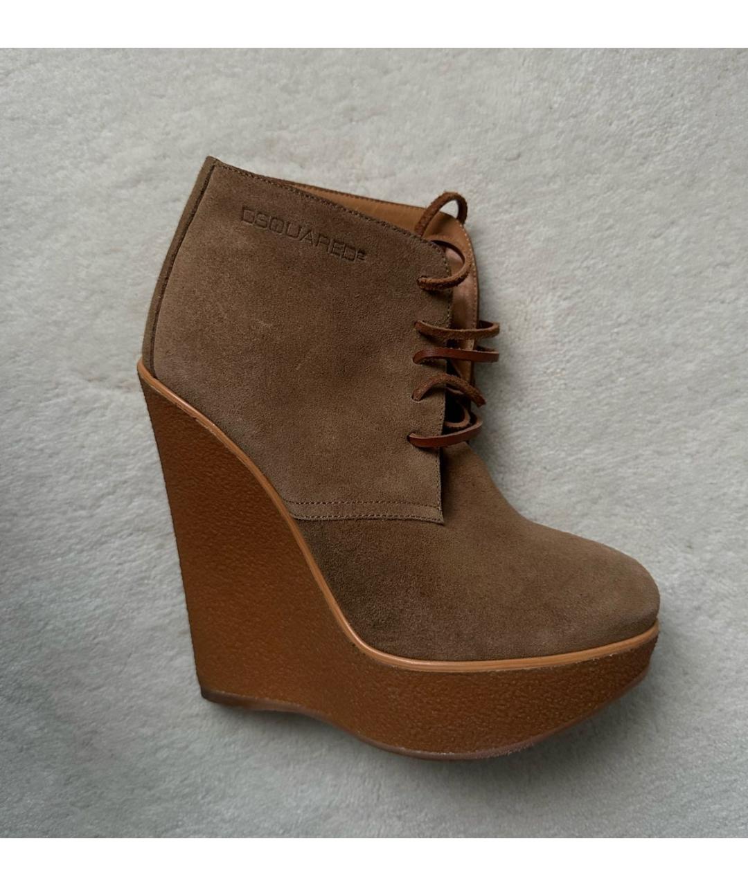 DSQUARED2 Коричневые замшевые ботильоны, фото 7