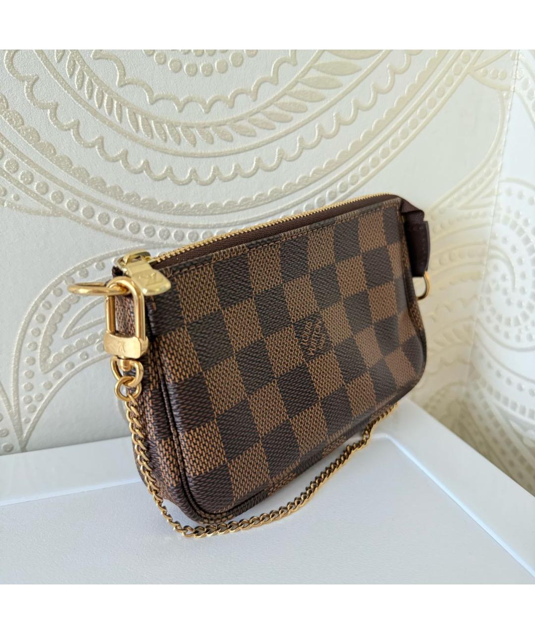 LOUIS VUITTON Коричневая кожаная сумка с короткими ручками, фото 2