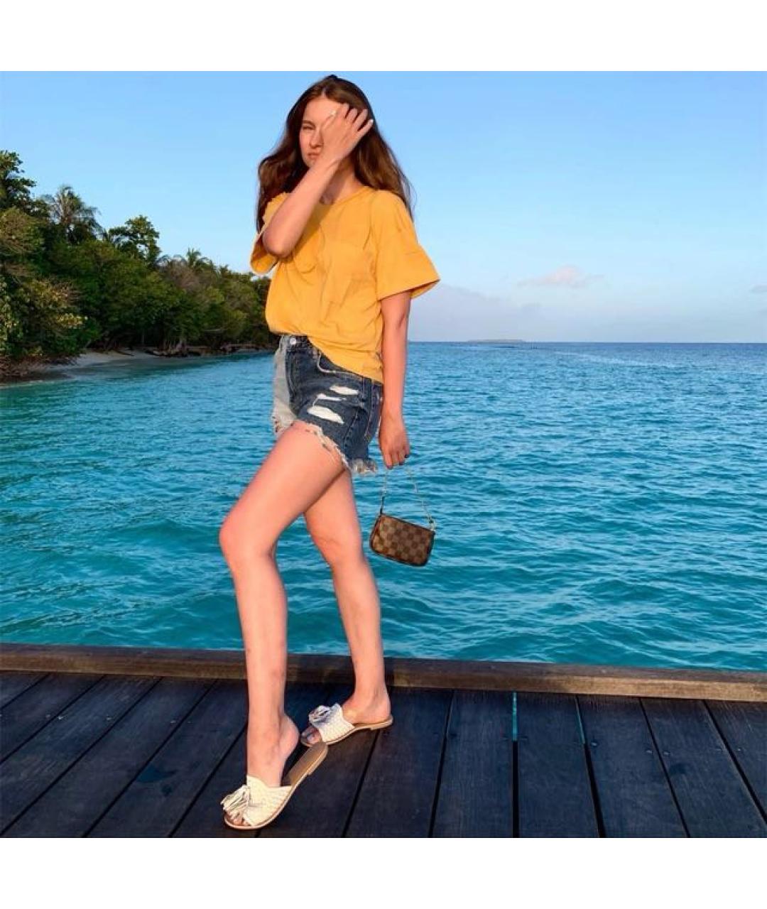 LOUIS VUITTON Коричневая кожаная сумка с короткими ручками, фото 5