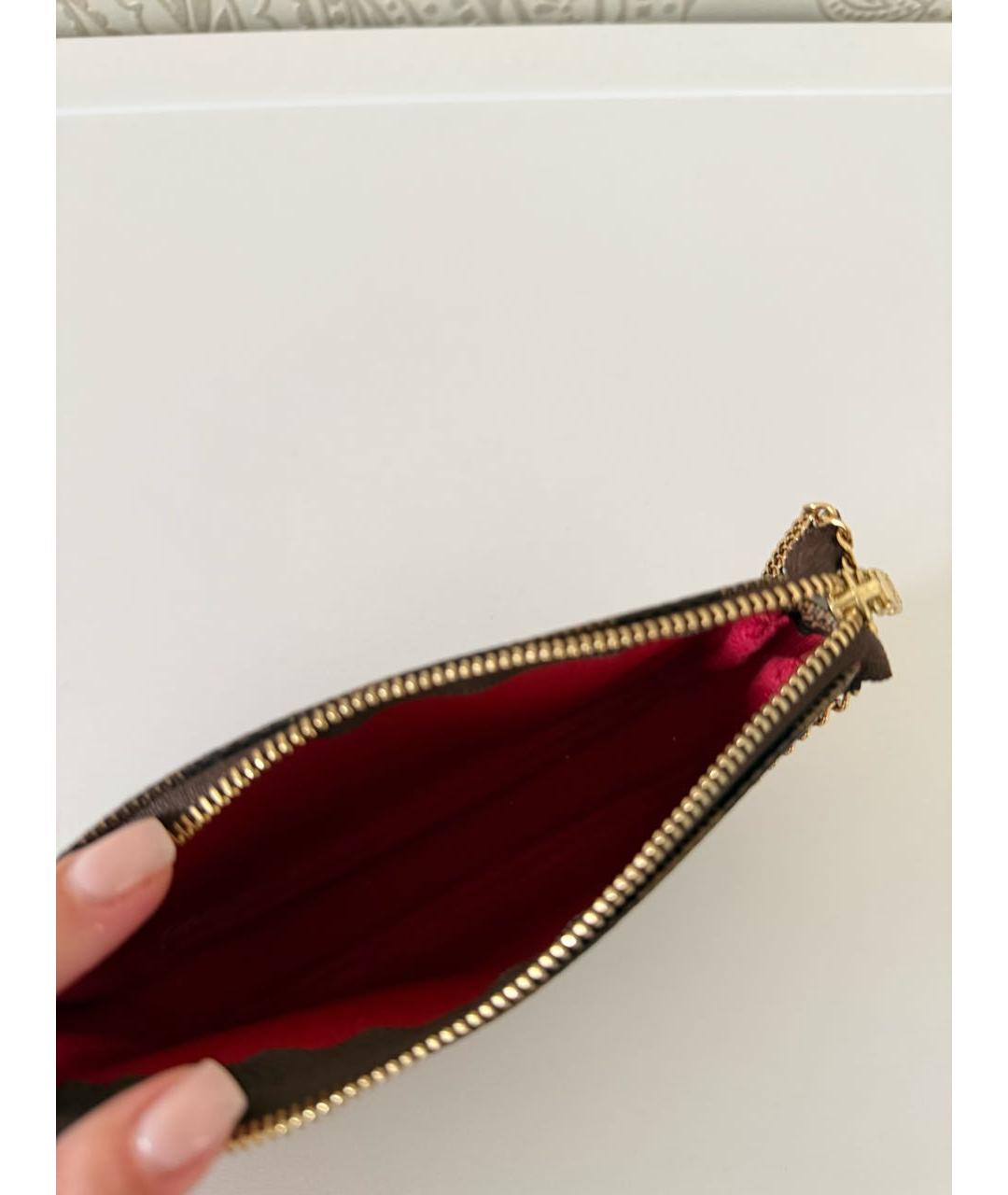 LOUIS VUITTON Коричневая кожаная сумка с короткими ручками, фото 4