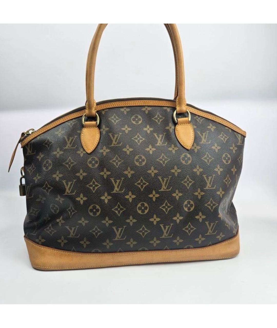 LOUIS VUITTON Коричневая кожаная сумка тоут, фото 3