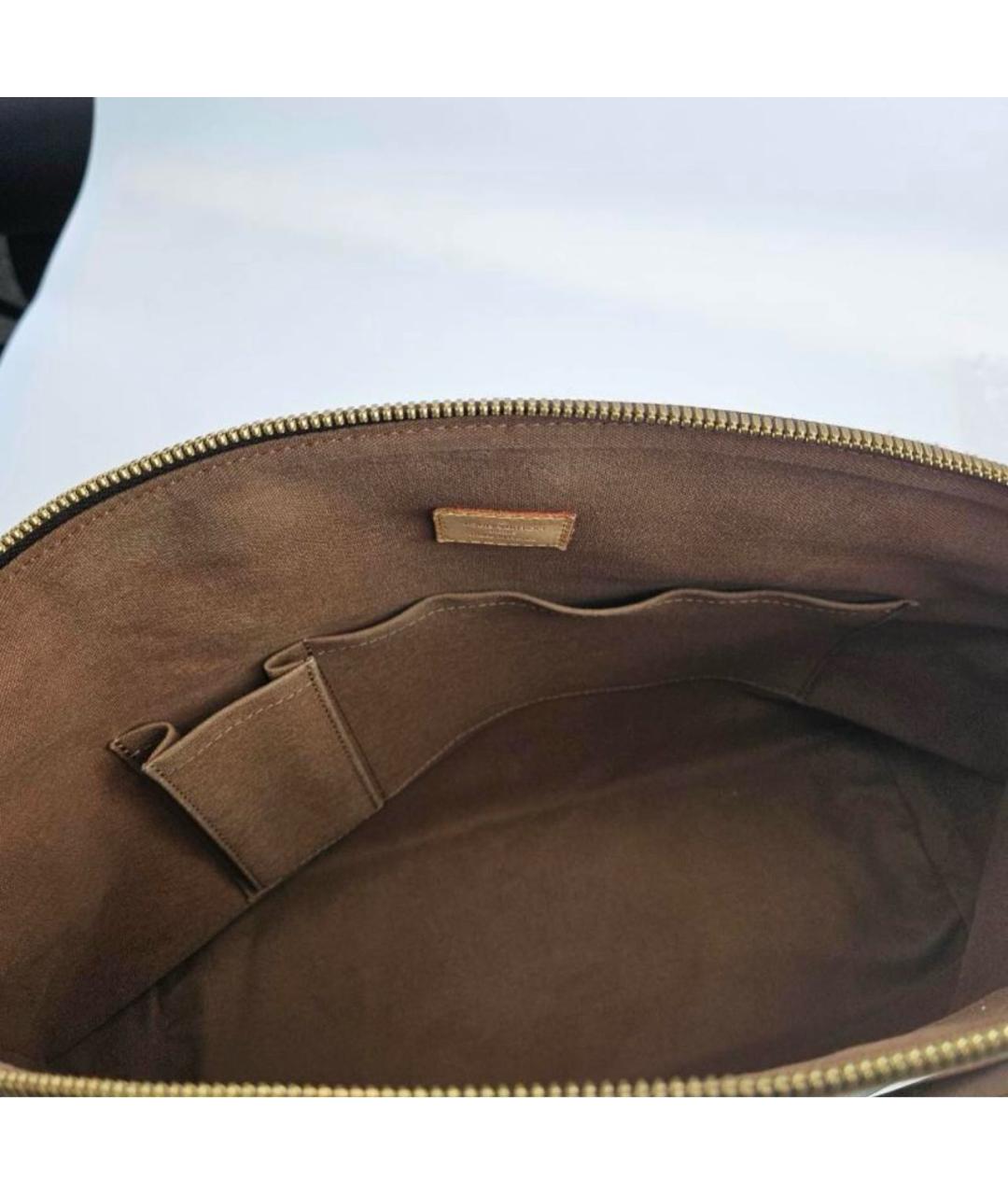 LOUIS VUITTON Коричневая кожаная сумка тоут, фото 4