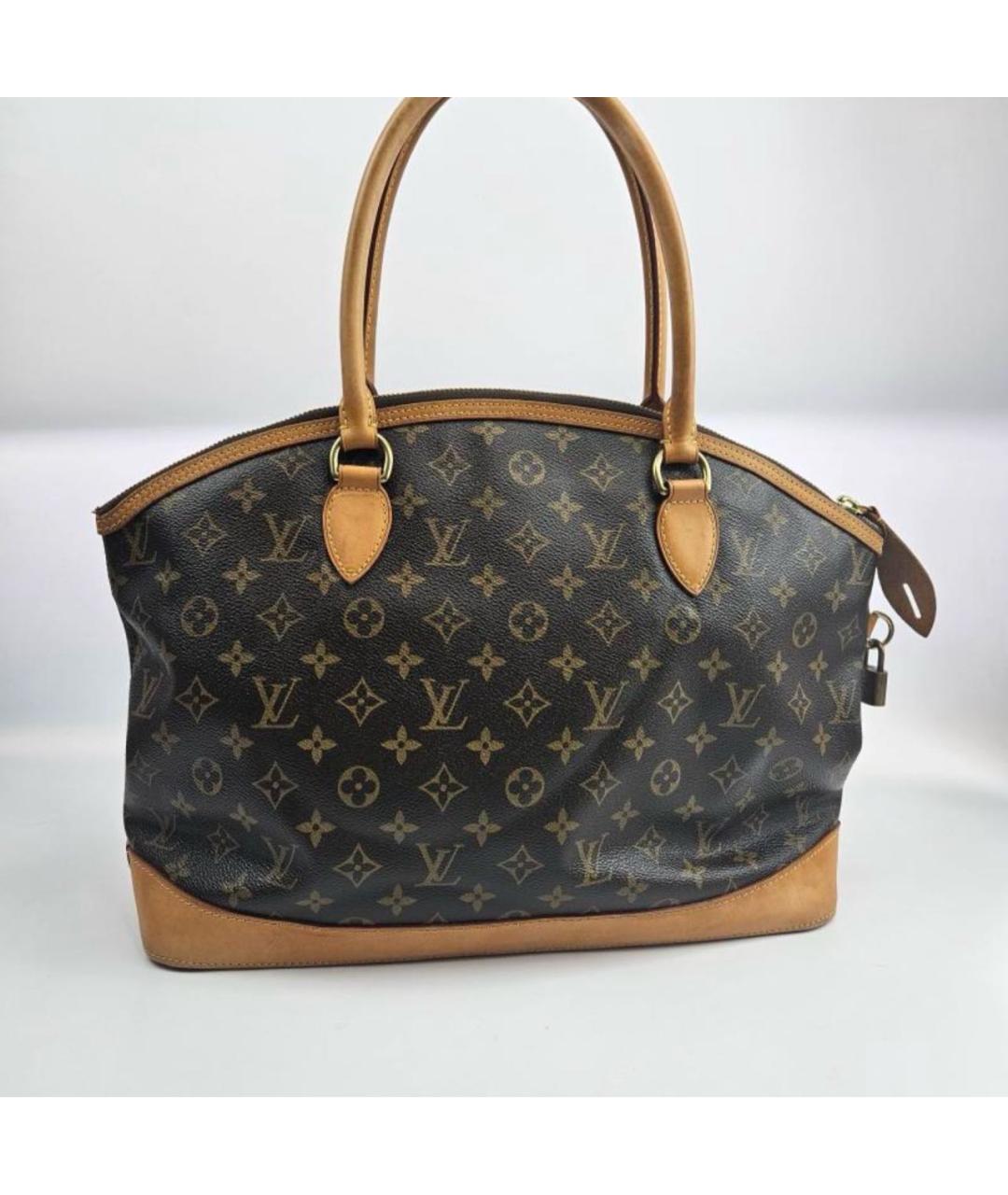 LOUIS VUITTON Коричневая кожаная сумка тоут, фото 6