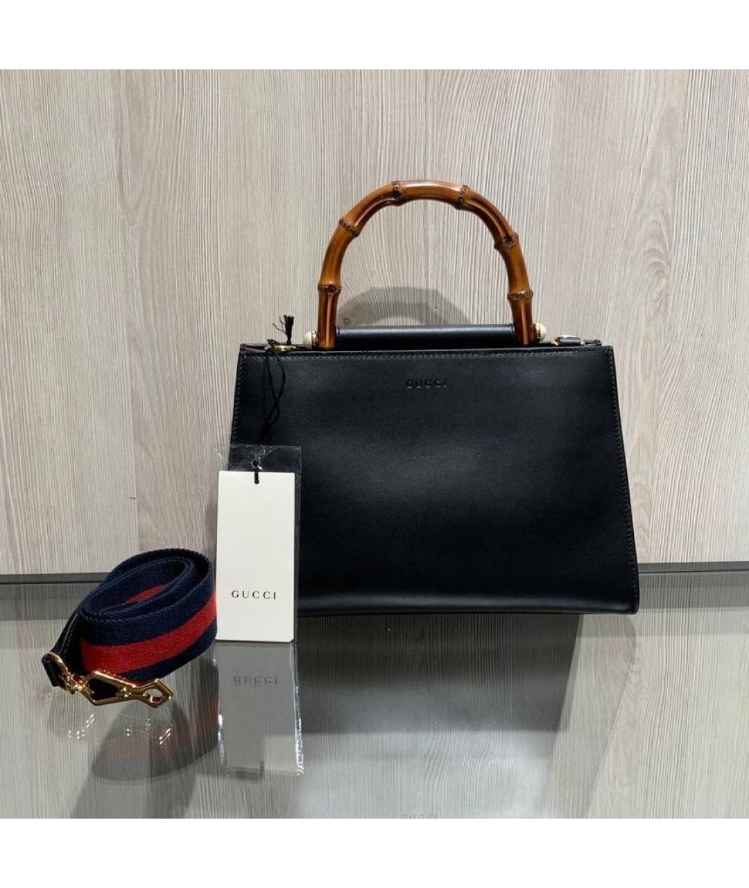 GUCCI Черная кожаная сумка через плечо, фото 9