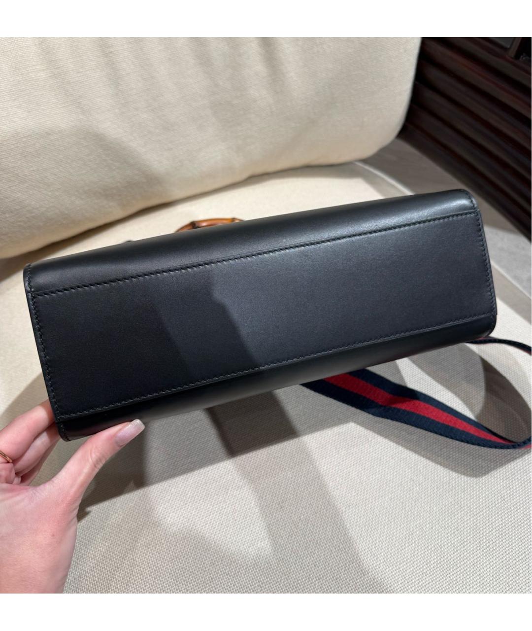 GUCCI Черная кожаная сумка через плечо, фото 5