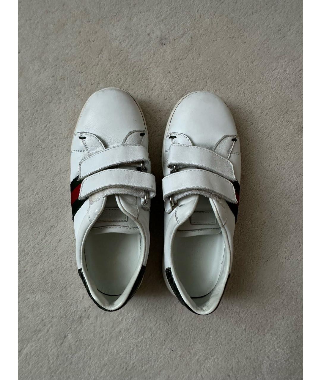 GUCCI Белые кожаные кеды, фото 3