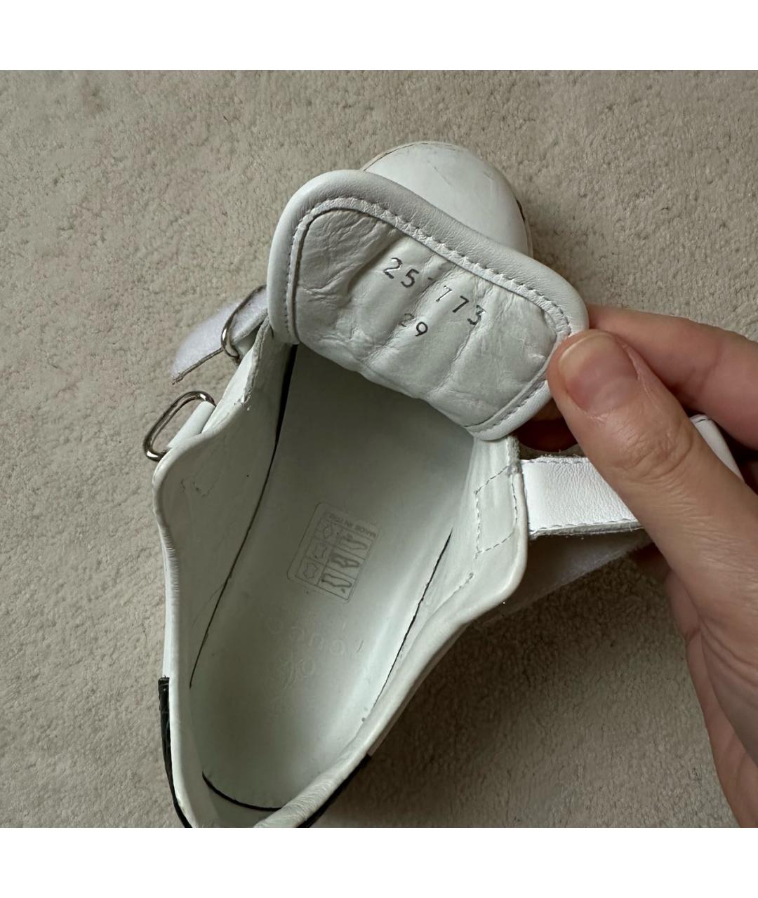 GUCCI Белые кожаные кеды, фото 5