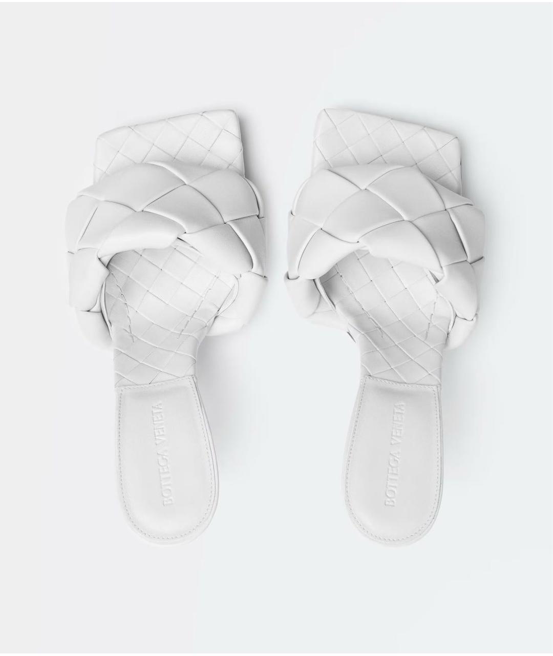BOTTEGA VENETA Белые кожаные мюли, фото 3